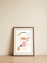 Abstract Brushstroke Shapes — framed, leaning against the wall thumbnail