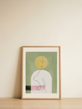 Abstract Line Face — framed, leaning against the wall thumbnail