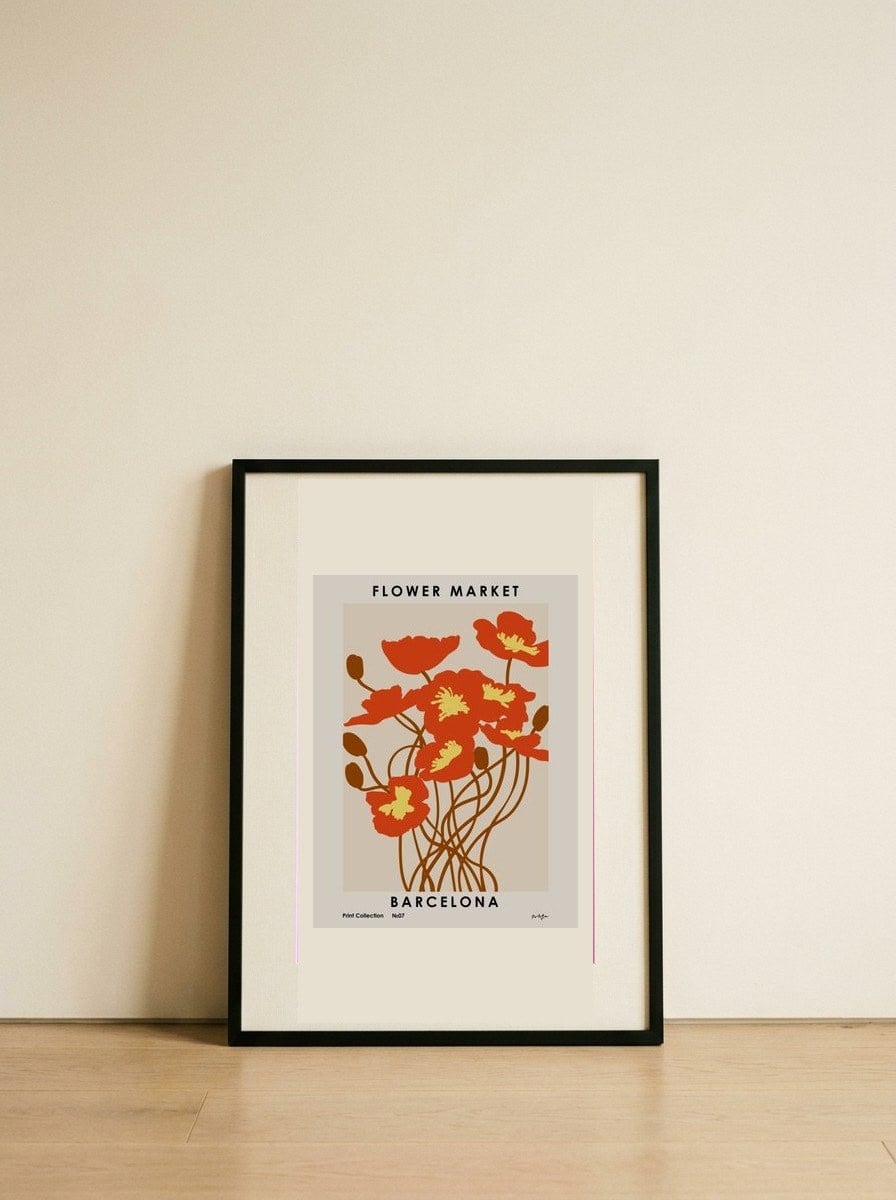 Flower Market. Barcelona — framed, leaning against the wall