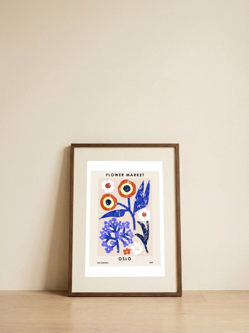 Flower Market. Oslo — framed, leaning against the wall