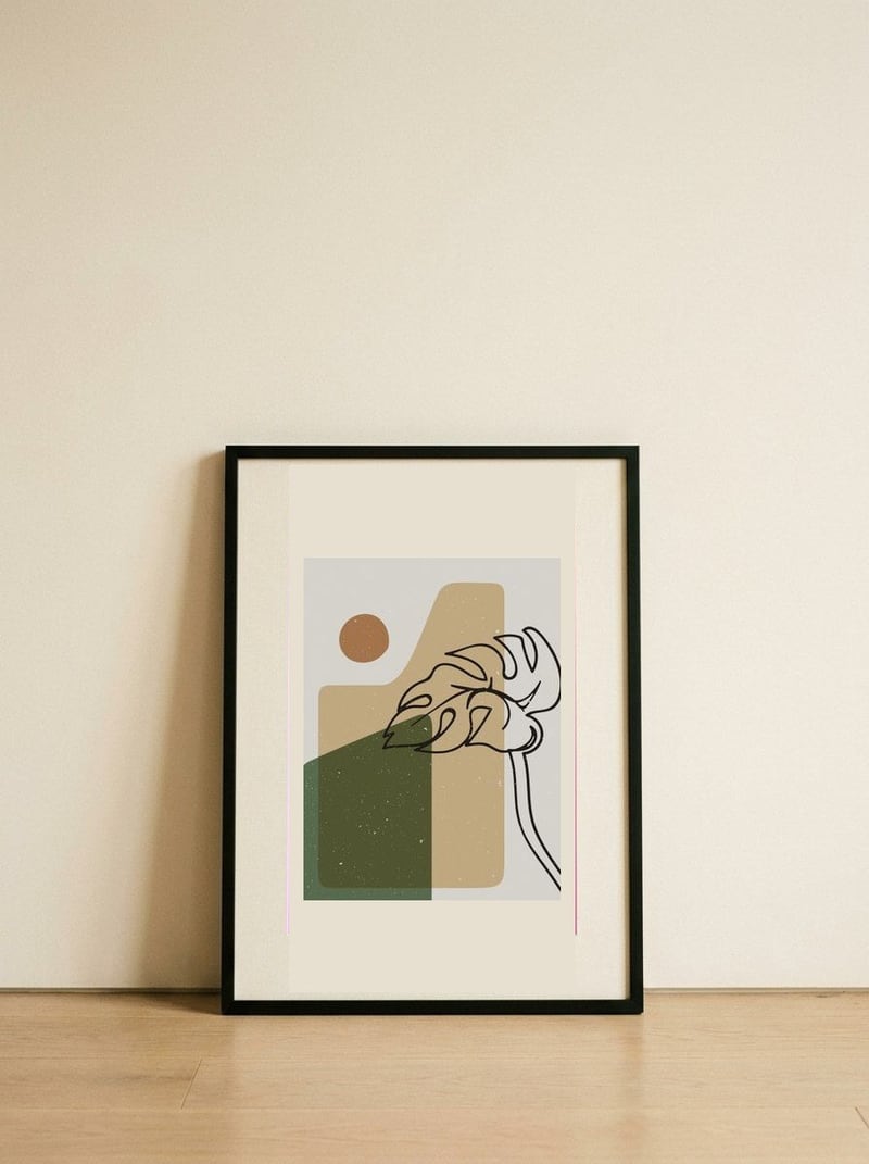 Abstract composition 20 — framed, leaning against the wall
