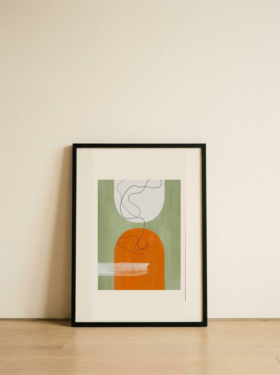 Abstract Arches Lines — framed, leaning against the wall