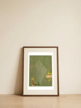 Dynamic Green Abstract — framed, leaning against the wall thumbnail