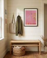 Pink Abstract Flow framed in a relaxed room thumbnail