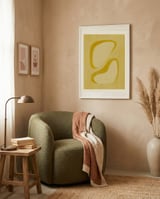 Golden Abstract Forms framed in a tender room thumbnail