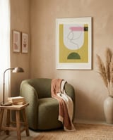 Modern Abstract Curves framed in a tender room thumbnail