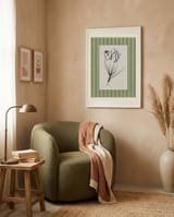 Minimalist Line Art Flower framed in a tender room thumbnail