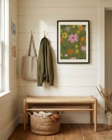 Vibrant Floral Meadow framed in a relaxed room thumbnail