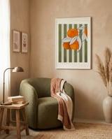 Fresh Oranges Stripes framed in a tender room thumbnail