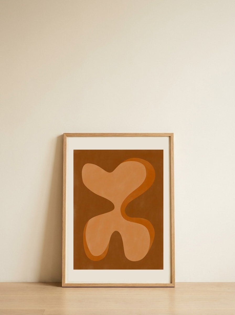 Organic Abstract Shape — framed, leaning against the wall