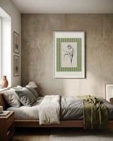 Minimalist Tulip Line Art framed in a grounding room thumbnail