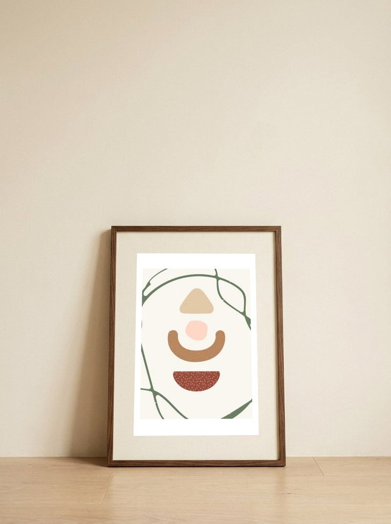 Abstract composition 10 — framed, leaning against the wall