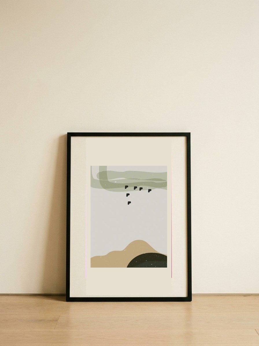 Abstract composition 9 — framed, leaning against the wall