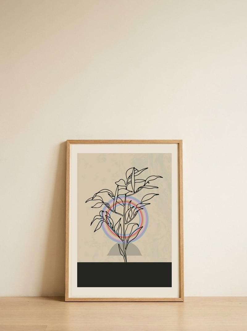 Abstract Flower 2 — framed, leaning against the wall