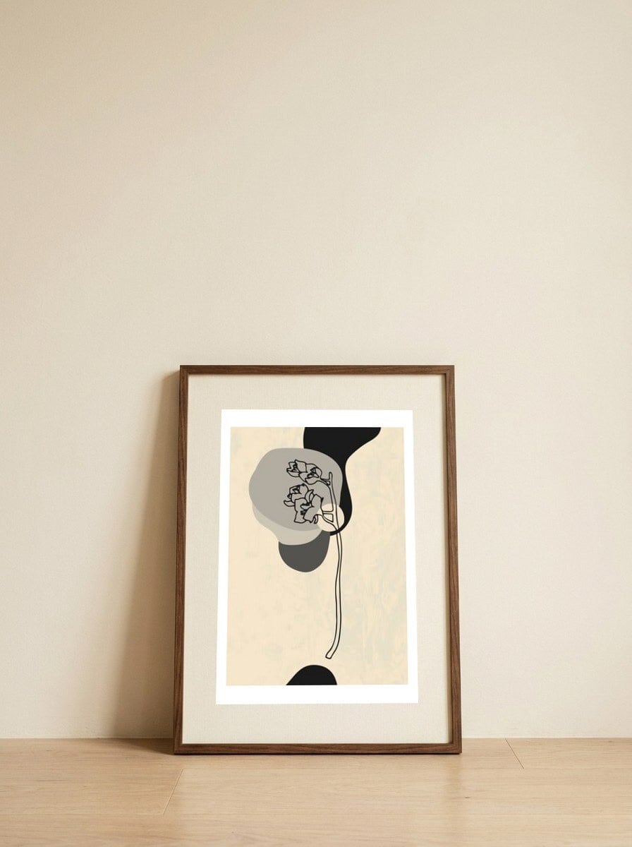 Abstract Flower 3 — framed, leaning against the wall