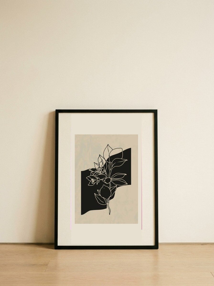 Abstract Flower 4 — framed, leaning against the wall