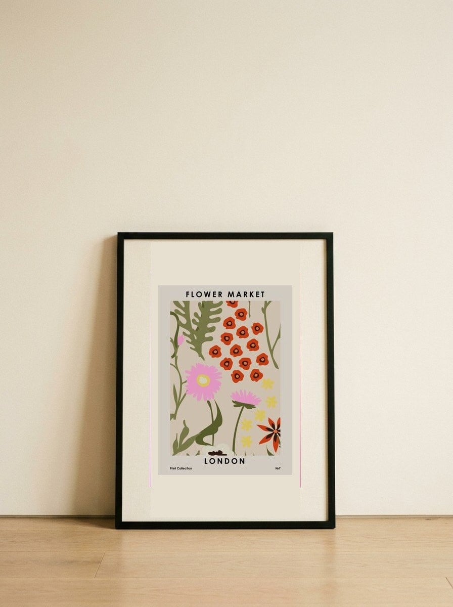 Flower Market London — framed, leaning against the wall