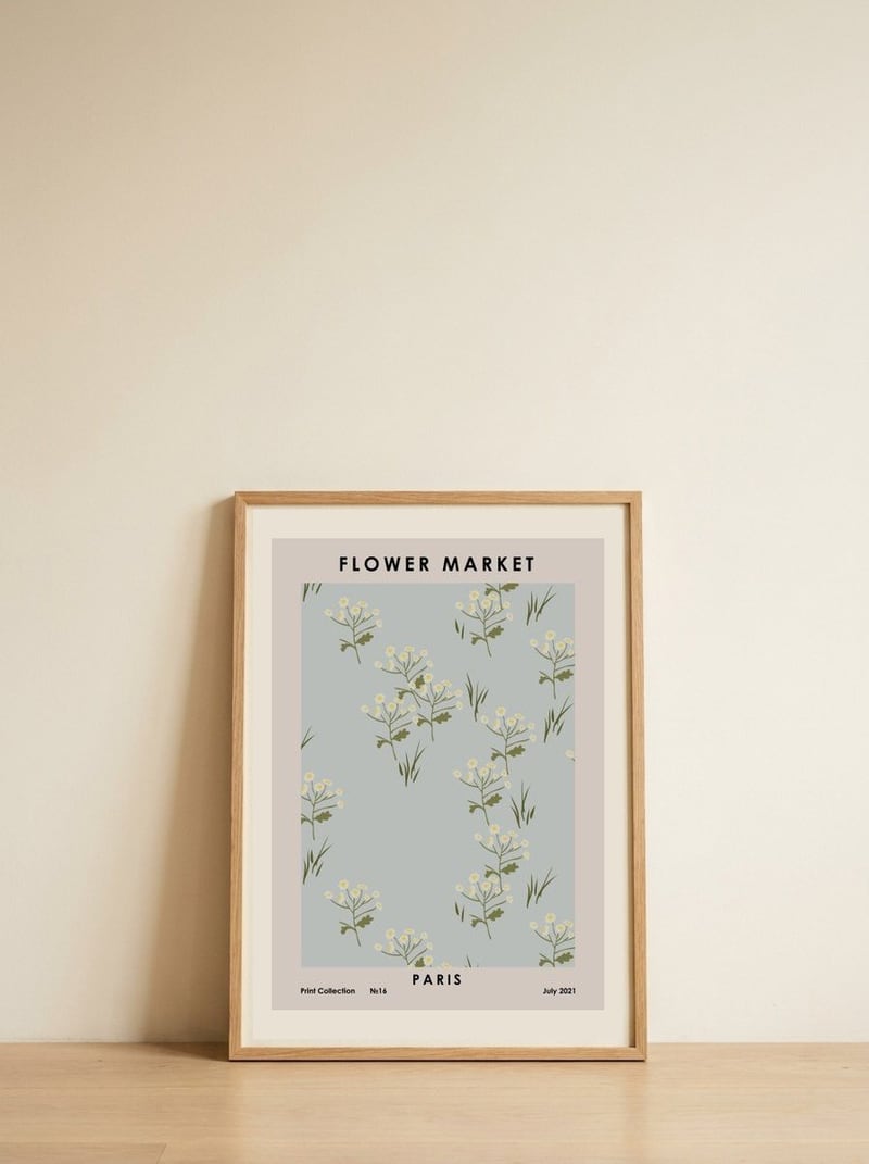 Flower Market Paris — framed, leaning against the wall