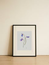 Delicate Purple Violets — framed, leaning against the wall thumbnail