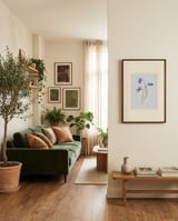 Delicate Purple Violets framed in a grounding room thumbnail