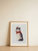 Christmas Cat Ornament — framed, leaning against the wall thumbnail