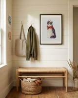 Christmas Cat Ornament framed in a relaxed room thumbnail