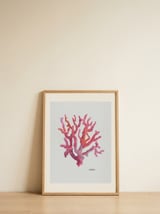 Pink Coral Watercolor — framed, leaning against the wall thumbnail