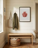 Pink Scallop Seashell framed in a relaxed room thumbnail