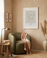 Woman portrait framed in a tender room thumbnail