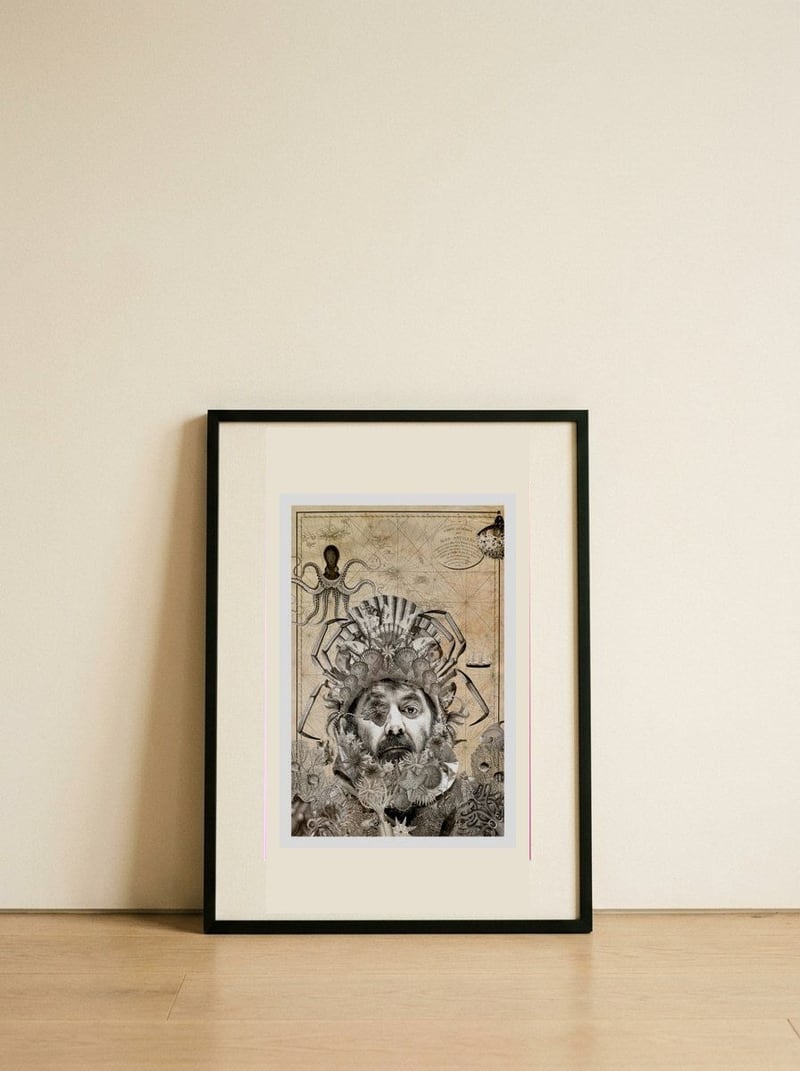 Ocean King Navigator — framed, leaning against the wall