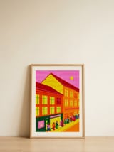 Bakery Queue at Sunset — framed, leaning against the wall thumbnail