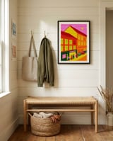 Bakery Queue at Sunset framed in a relaxed room thumbnail