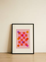 Playful Geometric Circles — framed, leaning against the wall thumbnail