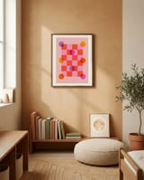 Playful Geometric Circles framed in a gentle room thumbnail