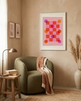 Playful Geometric Circles framed in a tender room thumbnail