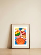 Vibrant Coffee Break — framed, leaning against the wall thumbnail