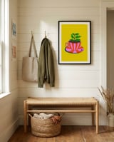 Whimsical Plant Teacup framed in a relaxed room thumbnail