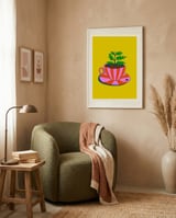 Whimsical Plant Teacup framed in a tender room thumbnail