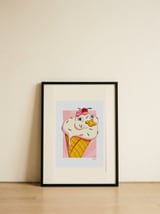 Cute Duck Ice Cream — framed, leaning against the wall thumbnail
