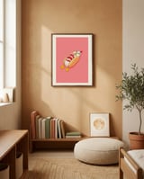 Cute Duck Hotdog framed in a gentle room thumbnail