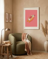 Cute Duck Hotdog framed in a tender room thumbnail