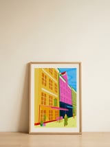 Colorful City Cafe — framed, leaning against the wall thumbnail