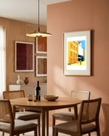 Colorful City Cafe framed in a intimate room thumbnail