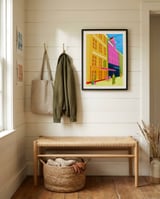 Colorful City Cafe framed in a relaxed room thumbnail