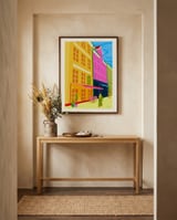 Colorful City Cafe framed in a welcoming room thumbnail