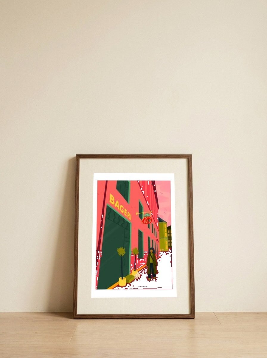 Urban Dog Walk Bakery — framed, leaning against the wall