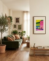 Vibrant Urban Cycling framed in a grounding room thumbnail