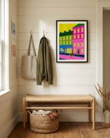 Vibrant Urban Cycling framed in a relaxed room thumbnail
