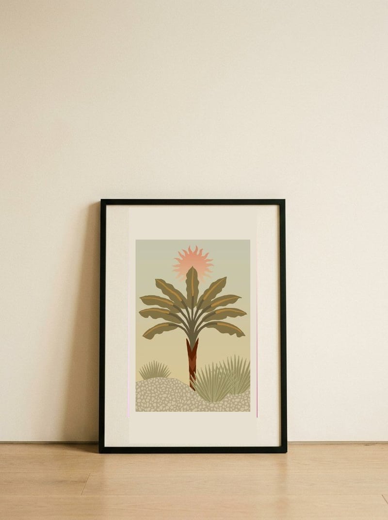 Palms 02 — framed, leaning against the wall