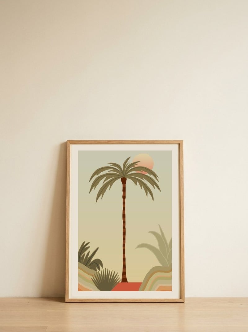 Palms 03 — framed, leaning against the wall